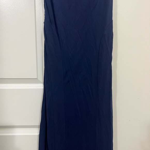 Badgley Mischka Navy Blue Open Back Maxi Dress Size 8 US - Picture 2 of 7
